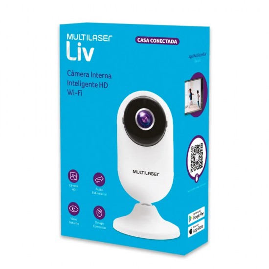 Câmera Interna Inteligente HD Wi-Fi Multilaser Liv - SE223